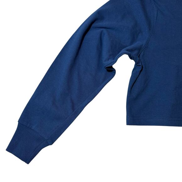 NWOT Yellow Label Co Crop Length Crewneck Cotton Sweatshirt Blue - Size XS - Picture 5 of 8